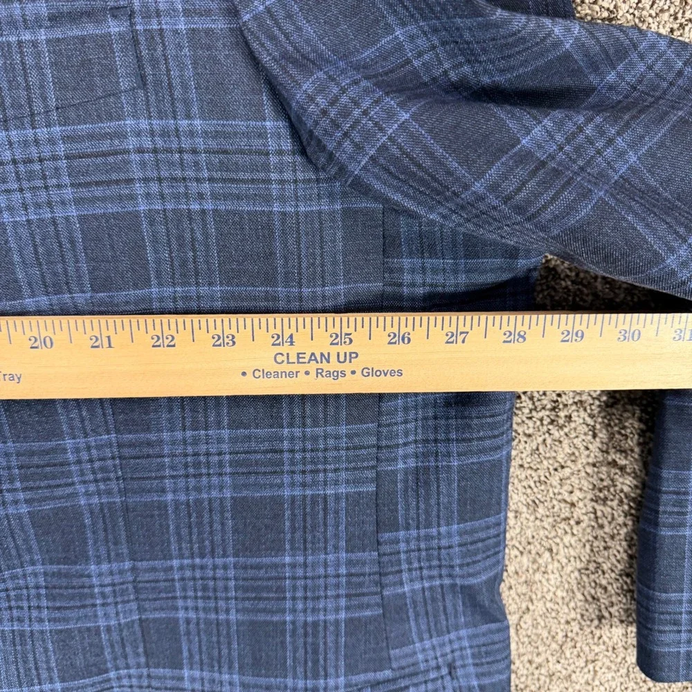 OAK HILL Blazer Mens 3XLT 54-56 Blue Plaid Stretch Fit by DXL Sport Coat Jacket